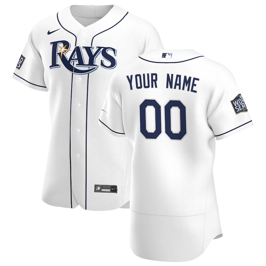 Tampa Bay Rays Custom Men's Nike White Home 2020 World Series Bound Authentic Player MLB Jersey Tampa Bay Rays Custom Men's Nike White Home 2020 World Series Bound Authentic Player MLB Jersey