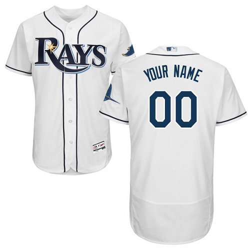 Tampa Bay Rays White Men's Customized Flexbase Jersey Tampa Bay Rays White Men's Customized Flexbase Jersey