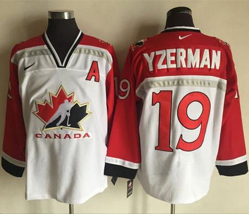 Team CA. #19 Steve Yzerman White Red Nike Throwback Stitched NHL Jersey Team CA. #19 Steve Yzerman White Red Nike Throwback Stitched NHL Jersey