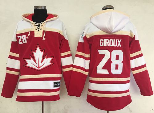 Team CA. #28 Claude Giroux Red Sawyer Hooded Sweatshirt 2016 World Cup Stitched NHL Jersey Team CA. #28 Claude Giroux Red Sawyer Hooded Sweatshirt 2016 World Cup Stitched NHL Jersey