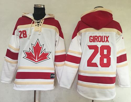 Team CA. #28 Claude Giroux White Sawyer Hooded Sweatshirt 2016 World Cup Stitched NHL Jersey Team CA. #28 Claude Giroux White Sawyer Hooded Sweatshirt 2016 World Cup Stitched NHL Jersey
