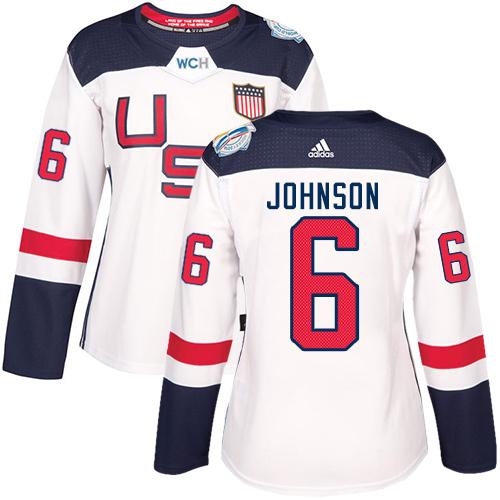 Team USA #6 Erik Johnson White 2016 World Cup Women's Stitched NHL Jersey Team USA #6 Erik Johnson White 2016 World Cup Women's Stitched NHL Jersey