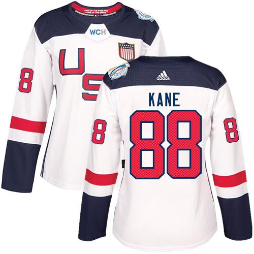 Team USA #88 Patrick Kane White 2016 World Cup Women's Stitched NHL Jersey Team USA #88 Patrick Kane White 2016 World Cup Women's Stitched NHL Jersey