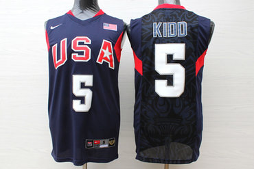 Team-USA-Basketball-5-Jason-Kidd-Navy-Nike-Stitched-Jersey