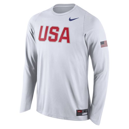 Team USA Basketball Nike Shooter Long Sleeves T-Shirt White Team USA Basketball Nike Shooter Long Sleeves T-Shirt White