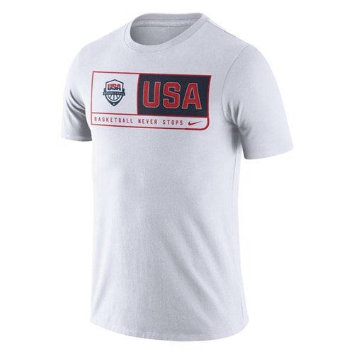 Team USA Basketball Nike Team Dri-FIT T-Shirt White Team USA Basketball Nike Team Dri-FIT T-Shirt White