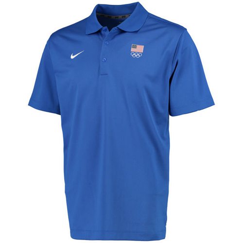 Team USA Nike Flag 5 Rings Varsity Performance Polo Royal Team USA Nike Flag 5 Rings Varsity Performance Polo Royal