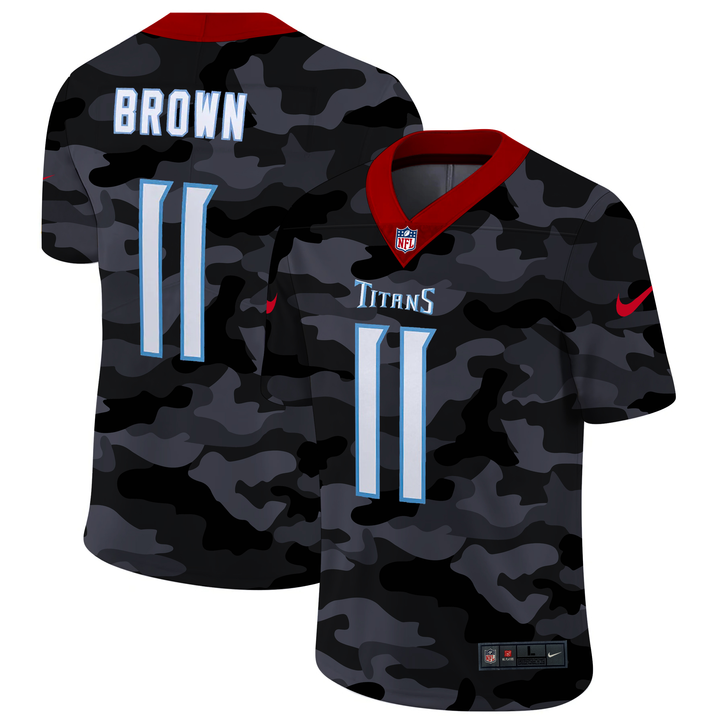 Tennessee Titans #11 A.J. Brown Men's Nike 2020 Black CAMO Vapor Untouchable Limited Stitched NFL Jersey Tennessee Titans #11 A.J. Brown Men's Nike 2020 Black CAMO Vapor Untouchable Limited Stitched NFL Jersey