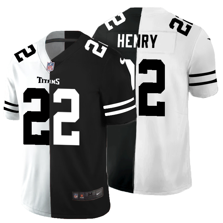 Tennessee Titans #22 Derrick Henry Men's Black V White Peace Split Nike Vapor Untouchable Limited NFL Jersey Tennessee Titans #22 Derrick Henry Men's Black V White Peace Split Nike Vapor Untouchable Limited NFL Jersey