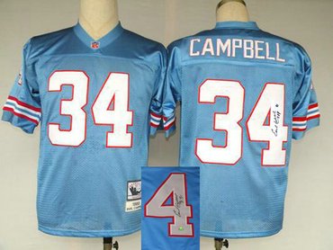 Tennessee Titans 34 Earl Campbell LT.Blue Throwback Jersey(Signed Elite) Tennessee Titans 34 Earl Campbell LT.Blue Throwback Jersey(Signed Elite)