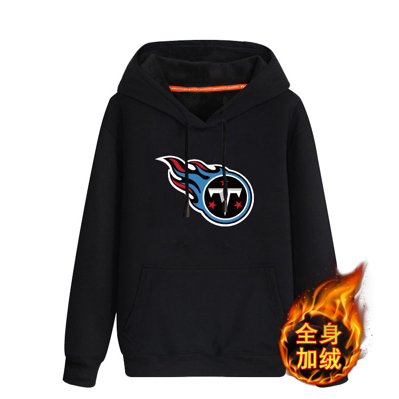 Tennessee Titans Black Men's Winter Thicken NFL Pullover Hoodie