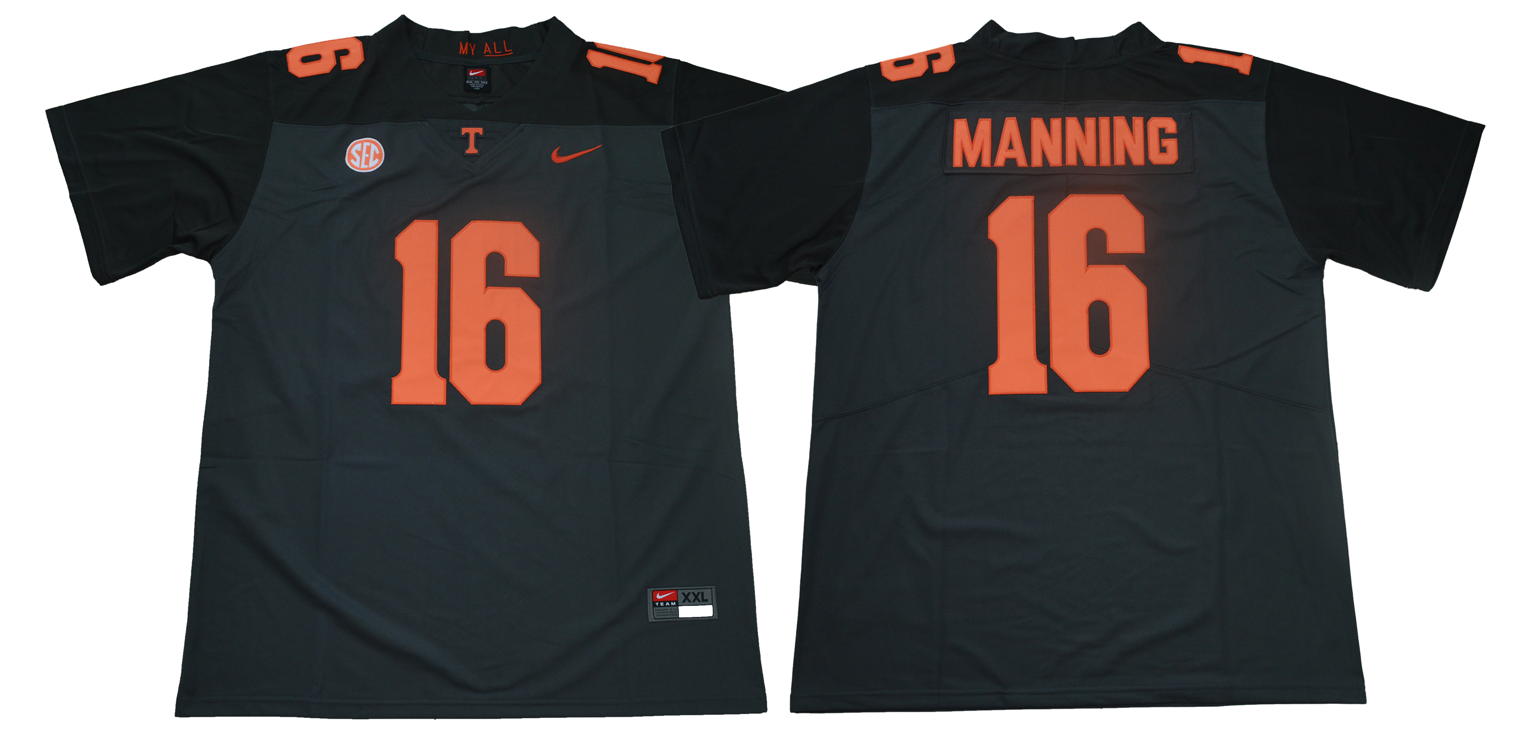 Tennessee Volunteers 16 Peyton Manning Black Nike College Football Jersey Tennessee Volunteers 16 Peyton Manning Black Nike College Football Jersey