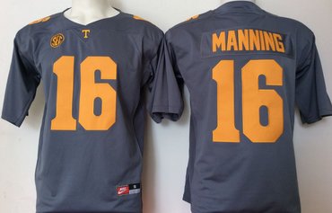Tennessee Volunteers 16 Peyton Manning Gray College Football Jersey Tennessee Volunteers 16 Peyton Manning Gray College Football Jersey
