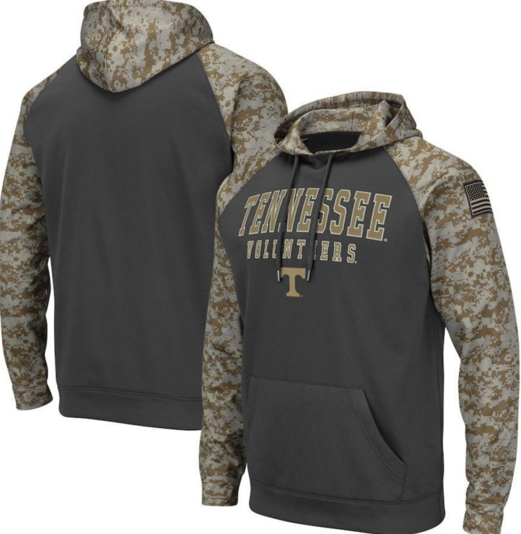 Tennessee Volunteers Gray Camo Men's Pullover Hoodie Tennessee Volunteers Gray Camo Men's Pullover Hoodie