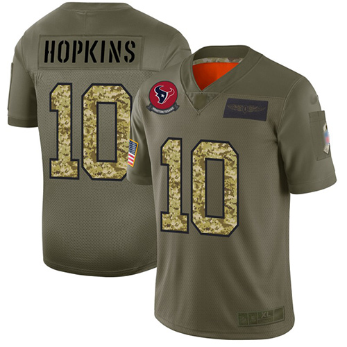 Texans #10 DeAndre Hopkins Olive Camo Men's Stitched Football Limited 2019 Salute To Service Jersey Texans #10 DeAndre Hopkins Olive Camo Men's Stitched Football Limited 2019 Salute To Service Jersey