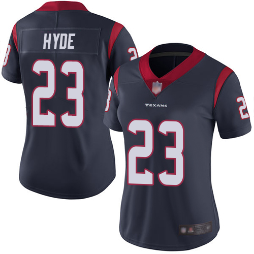 Texans #23 Carlos Hyde Navy Blue Team Color Women's Stitched Football Vapor Untouchable Limited Jersey Texans #23 Carlos Hyde Navy Blue Team Color Women's Stitched Football Vapor Untouchable Limited Jersey