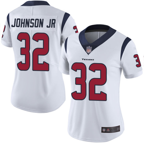 Texans #32 Lonnie Johnson Jr. White Women's Stitched Football Vapor Untouchable Limited Jersey Texans #32 Lonnie Johnson Jr. White Women's Stitched Football Vapor Untouchable Limited Jersey