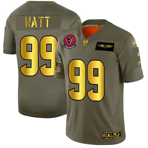 Texans #99 J.J. Watt Camo Gold Men's Stitched Football Limited 2019 Salute To Service Jersey Texans #99 J.J. Watt Camo Gold Men's Stitched Football Limited 2019 Salute To Service Jersey