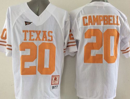 Texas Longhorns #20 Earl Campbell White Stitched NCAA Jersey Texas Longhorns #20 Earl Campbell White Stitched NCAA Jersey