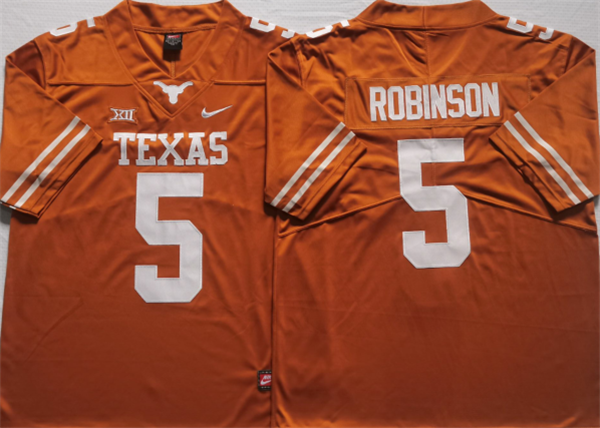 Texas Longhorns #5 ROBINSON Orange Stitched Jersey Texas Longhorns #5 ROBINSON Orange Stitched Jersey
