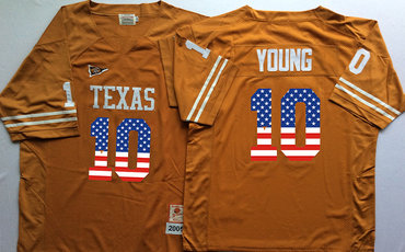 Texas Longhorns 10 Vince Young Orange USA Flag College Jersey Texas Longhorns 10 Vince Young Orange USA Flag College Jersey