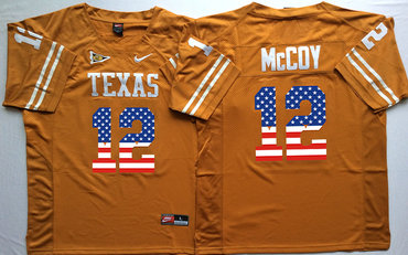 Texas Longhorns 12 Colt McCoy Orange USA Flag College Jersey Texas Longhorns 12 Colt McCoy Orange USA Flag College Jersey