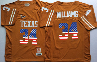 Texas Longhorns 34 Ricky Williams Orange USA Flag College Jersey Texas Longhorns 34 Ricky Williams Orange USA Flag College Jersey