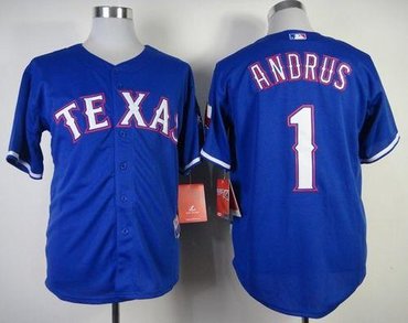 Texas Rangers #1 Elvis Andrus Blue Baseball Jersey