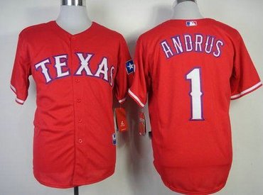 Texas Rangers #1 Elvis Andrus Red Baseball Jersey