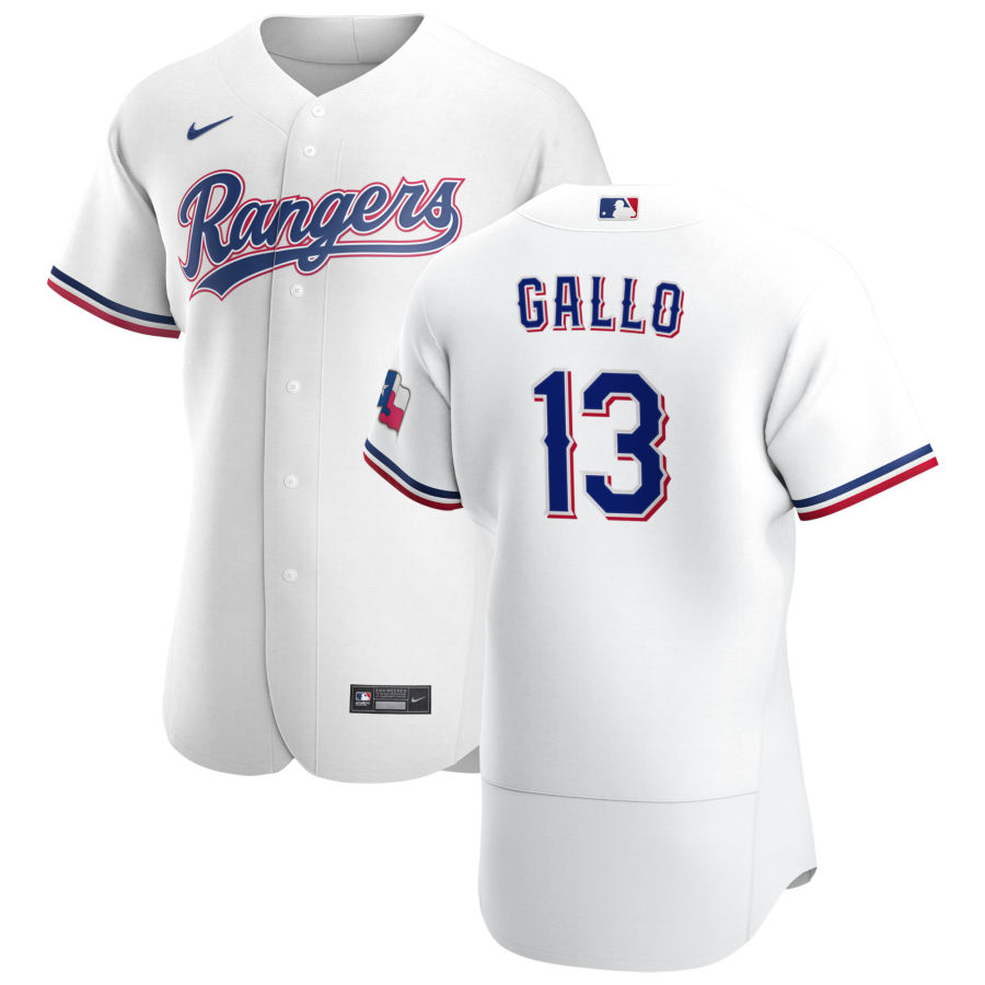Texas Rangers #13 Joey Gallo Men's Nike White Home 2020 Authentic Player MLB Jersey