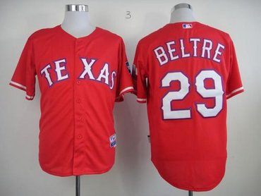 Texas Rangers #29 Adrian Beltre Red 40th Anniversary Patch Cool Base Stitched Baseball Jersey