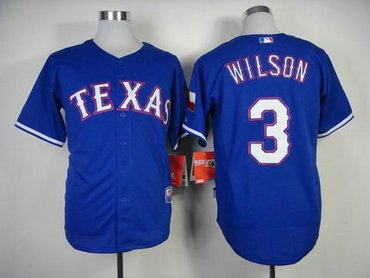 Texas Rangers #3 Russell Wilson Blue Cool Base Baseball Jersey