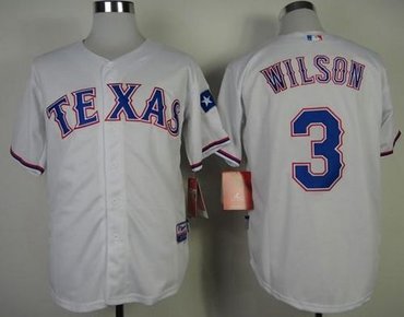 Texas Rangers #3 Russell Wilson White Cool Base Baseball Jersey