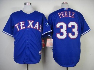 Texas Rangers #33 Martin Perez Blue Cool Base Baseball Jersey