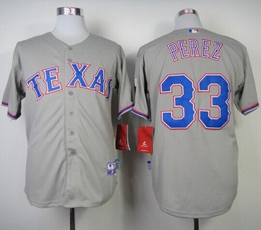 Texas Rangers #33 Martin Perez Grey Cool Base Baseball Jersey