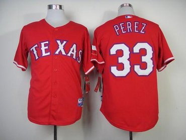 Texas Rangers #33 Martin Perez Red Cool Base Baseball Jersey