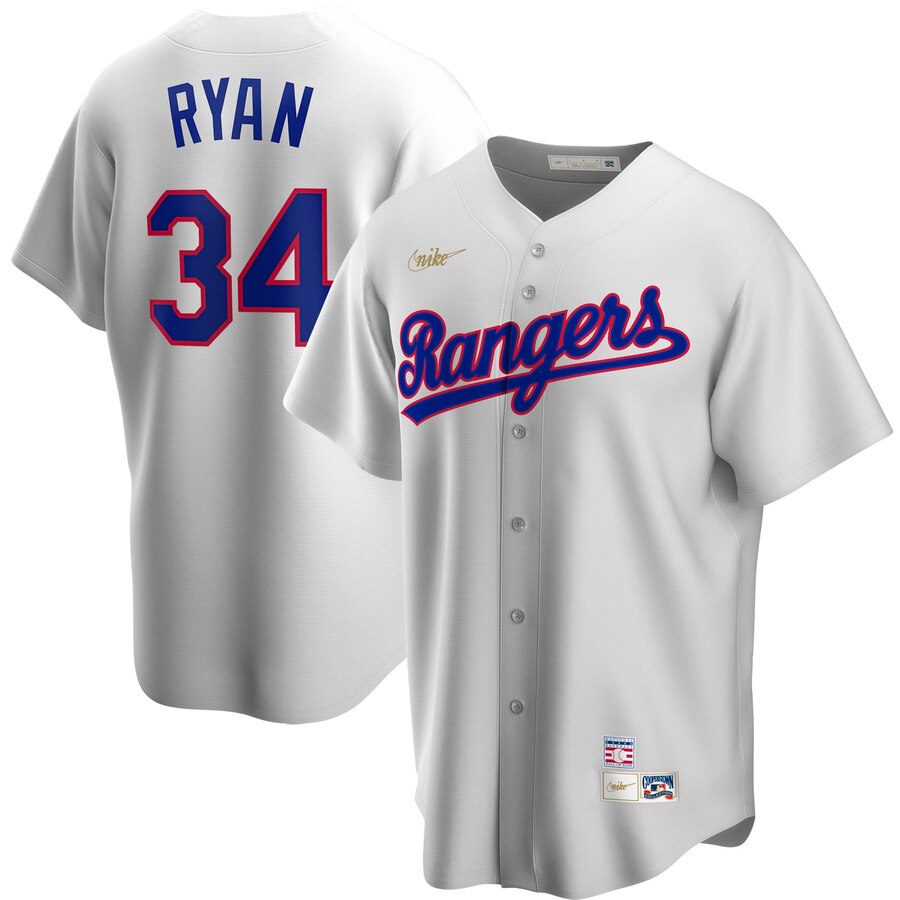 Texas Rangers #34 Nolan Ryan Nike Home Cooperstown Collection Player MLB Jersey White Texas Rangers #34 Nolan Ryan Nike Home Cooperstown Collection Player MLB Jersey White