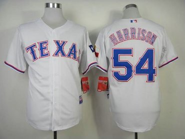 Texas Rangers #54 Matt Harrison White Cool Base Baseball Jersey