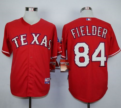 Texas Rangers #84 Prince Fielder Red Cool Base Stitched Baseball Jersey