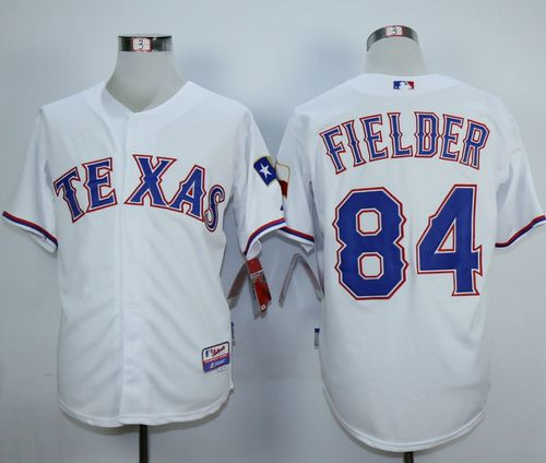 Texas Rangers #84 Prince Fielder White Cool Base Stitched Baseball Jersey