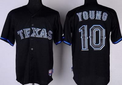 Texas Rangers 10# Michael Young Black Fashion Jerseys