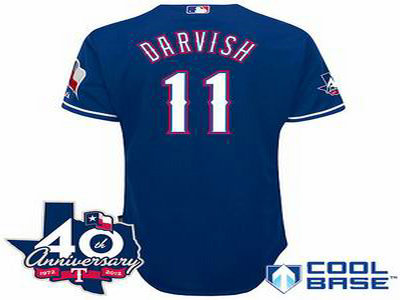 Texas Rangers 11 Yu Darvish Blue W 40th Anniversary Patch