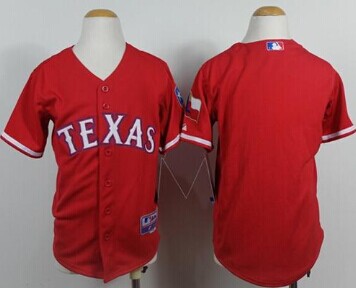 Texas Rangers Blank Red Cool Base Stitched Youth Baseball Jersey