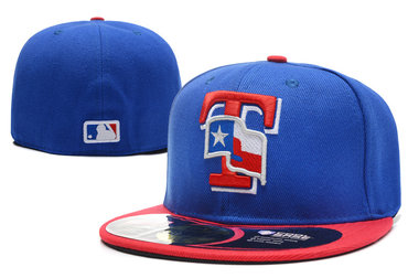Texas Rangers Fashion Logo Royal Fitted Hat LX