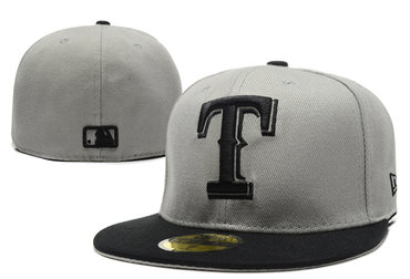 Texas Rangers Fresh Logo Gray Fitted Hat LX