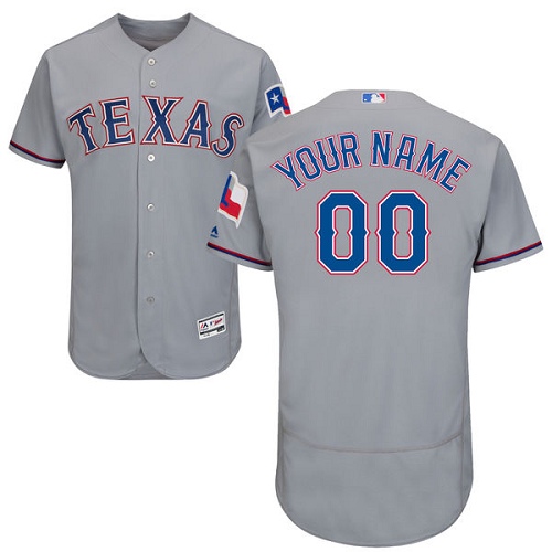 Texas Rangers Gray Men's Customized Flexbase Jersey Texas Rangers Gray Men's Customized Flexbase Jersey