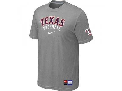 Texas Rangers L.Grey NEW Short Sleeve Practice T-Shirt