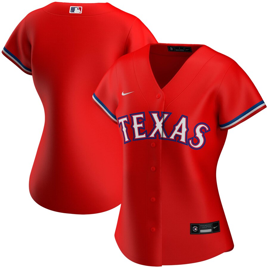 Texas Rangers Nike Women's Alternate 2020 MLB Team Jersey Red Texas Rangers Nike Women's Alternate 2020 MLB Team Jersey Red