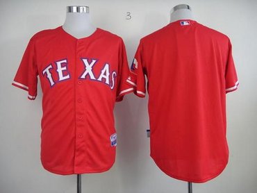Texas Rangers Red 40th Anniversary Patch Cool Base Stitched Baseball Jersey