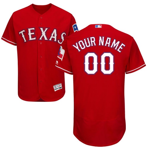 Texas Rangers Red Men's Customized Flexbase Jersey Texas Rangers Red Men's Customized Flexbase Jersey